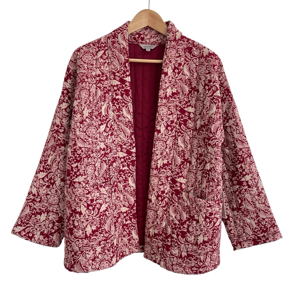 Autres Filles Quilted Kimono Floral Open Jacket Oversized Small NWT